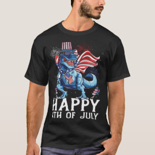 Glückwunsch 4. Juli T-Rex Dino Patriotic Niedlich  T-Shirt