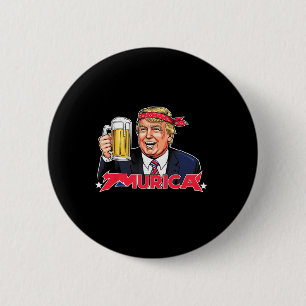 Glückwunsch 4. Juli Trump Amerikanische Flagge Mer Button