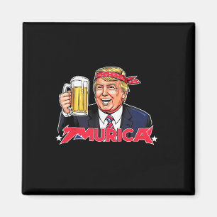 Glückwunsch 4. Juli Trump Amerikanische Flagge Mer Magnet