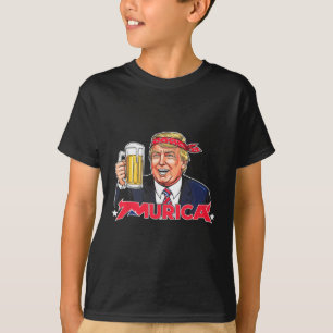 Glückwunsch 4. Juli Trump Amerikanische Flagge Mer T-Shirt