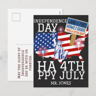 Glückwunsch 4. Juli Unabhängigkeitstag Amerika Par Feiertagspostkarte