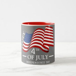Glückwunsch 4. Juli Unabhängigkeitstag Amerikanisc Zweifarbige Tasse