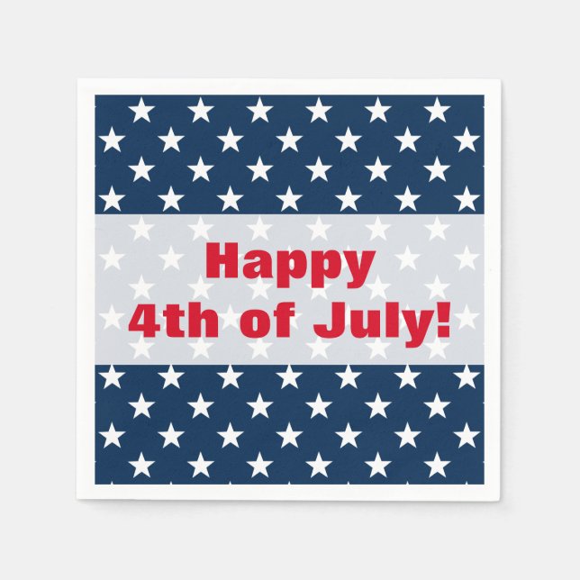Glückwunsch 4. Juli Unabhängigkeitstag Party Servi Serviette (Vorderseite)
