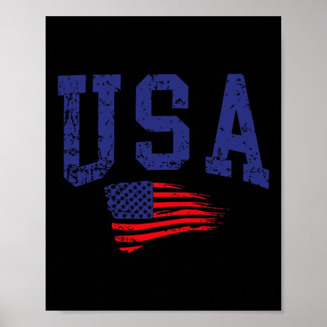 Glückwunsch 4. Juli US-Flagge American Stolz Red W Poster (Vorne)