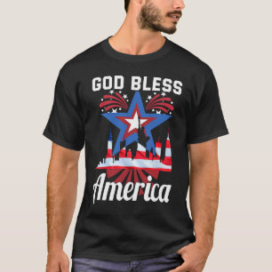 Glückwunsch 4. Juli USA Sprichwort Gott segne Amer T-Shirt