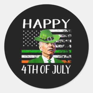 Glückwunsch 4. Juli verwirrt Funny Joe Biden St Pa Runder Aufkleber
