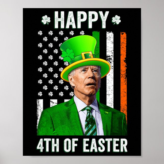 Glückwunsch 4. Osterspass Joe Biden St Patricks Da Poster (Vorne)