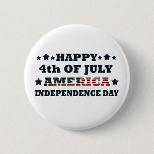 Glückwunsch 4. Tag der Unabhängigkeit Amerikas Button
