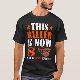 Glückwunsch 8. Geburtstag 8 Jahre alter Basketball T-Shirt
