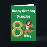 Glückwunsch 8. Geburtstag Grandson Karte<br><div class="desc">Eine hübsche 8. Geburtstagskarte für Ihren Enkel mit einem tanzenden Löwen.</div>
