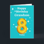 Glückwunsch 8. Geburtstag Grandson Karte<br><div class="desc">Eine schöne Karte für Ihren Enkel an seinem 8. Geburtstag.</div>