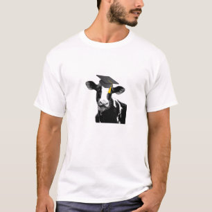 Glückwunsch-Abschluss-lustige Kuh in der Kappe T-Shirt