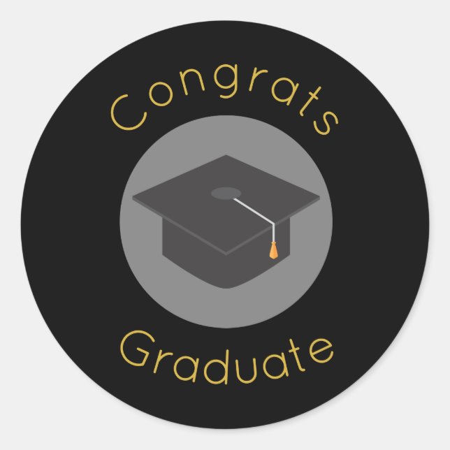 Glückwunsch Abschluss mit/Graduierungshöchstgrenze Runder Aufkleber (Vorderseite)