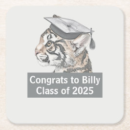 Glückwunsch Abschluss Rechteckiger Pappuntersetzer