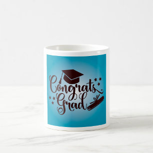 Glückwunsch Absolvent Blau Abschlussfeier Kaffeetasse