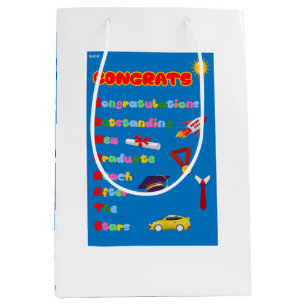 Glückwunsch Akronym Graduate Gift Bag für Jungen Mittlere Geschenktüte