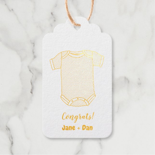 Glückwunsch! (Baby-Duschtuch) Geschenkanhänger (Vorderseite)
