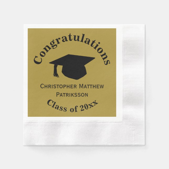 Glückwunsch, Class 20xx Abschluss, Matte Gold Serviette (Vorderseite)