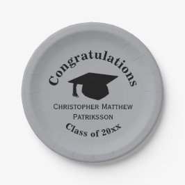 Glückwunsch, Class 20xx Abschluss, Silver Pappteller