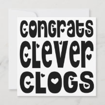 Glückwunsch Clever Clogs Text Hearts Grad Prüfung