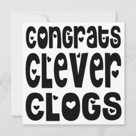 Glückwunsch Clever Clogs Text Hearts Grad Prüfung