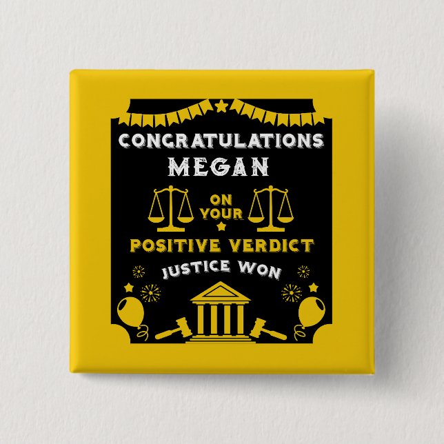 Glückwunsch Court Verdict Button (Vorderseite)