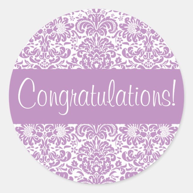 Glückwunsch Damask Umschlag Aufkleber (Vorderseite)