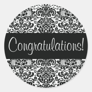 Glückwunsch Damask Umschlag Aufkleber