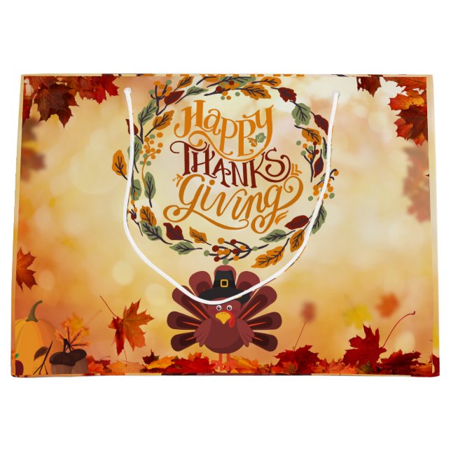 Glückwunsch Dank für die Niedliche Türkei und Herb Große Geschenktüte (Vorderseite)