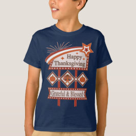 Glückwunsch Danksagend und gesegnet Retro-Zeichen T-Shirt
