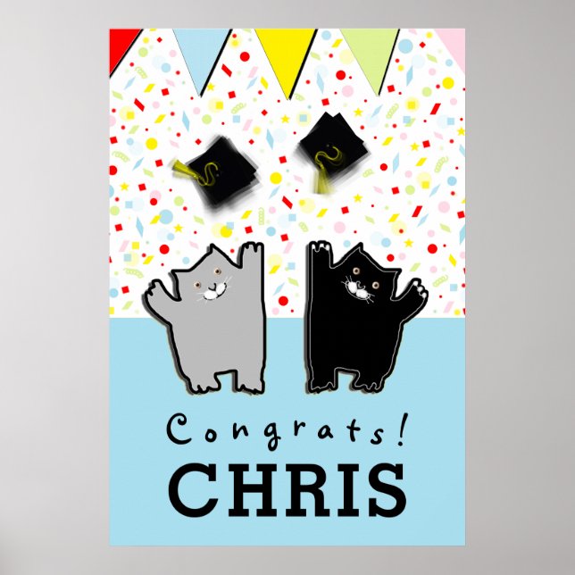 Glückwunsch der Funny Graduation Party Poster (Vorne)