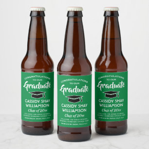 Glückwunsch der Graduierungspartei Modernes Grün S Bierflaschenetikett