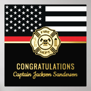 Glückwunsch der Red Line-Flagge für Feuerwehrleute Foliendrucke