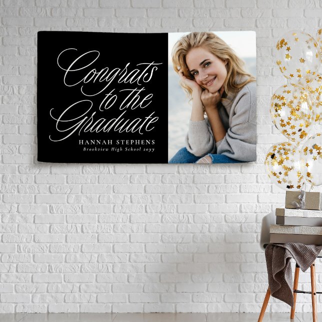 Glückwunsch des Abschlusses für das Schwarze Foto Banner (Von Creator hochgeladen)