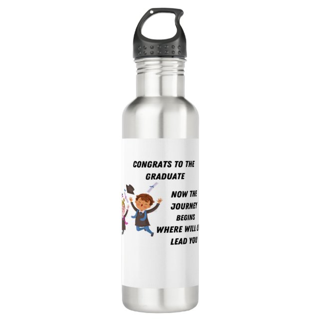 Glückwunsch des Absolventen Edelstahlflasche (Vorderseite)