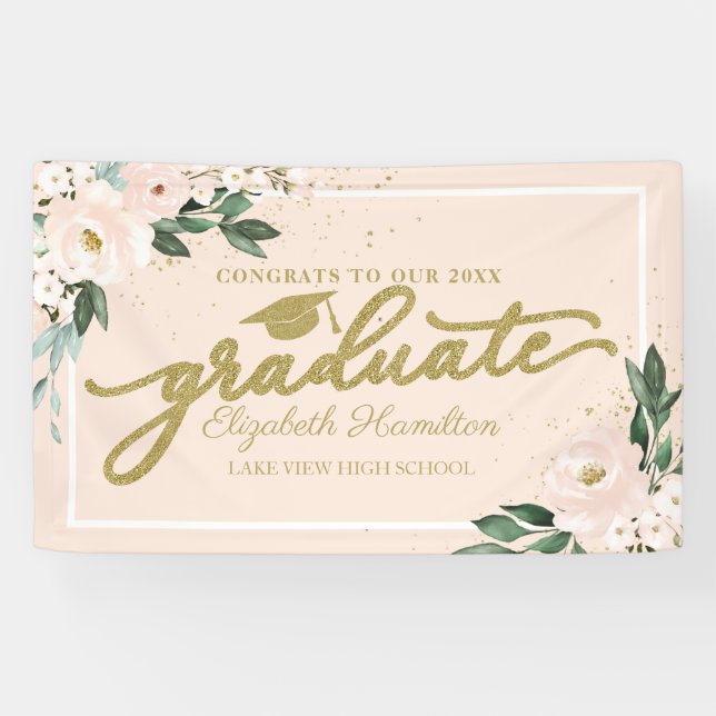Glückwunsch des blumengeschmückten Party Banner (Horizontal)