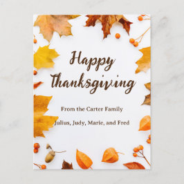 Glückwunsch des Herbstleaf Thanksgiving Begrüßung Postkarte