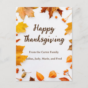 Glückwunsch des Herbstleaf Thanksgiving Begrüßung Postkarte