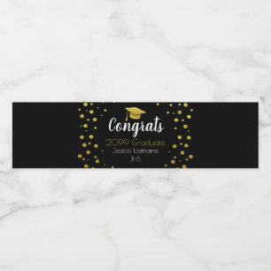 Glückwunsch Elegantes Gold Confetti Wasser Flasch