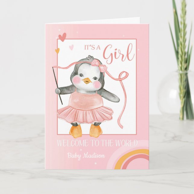 Glückwunsch Es ist ein Girl-Individuelle Name Karte (Vorderseite)