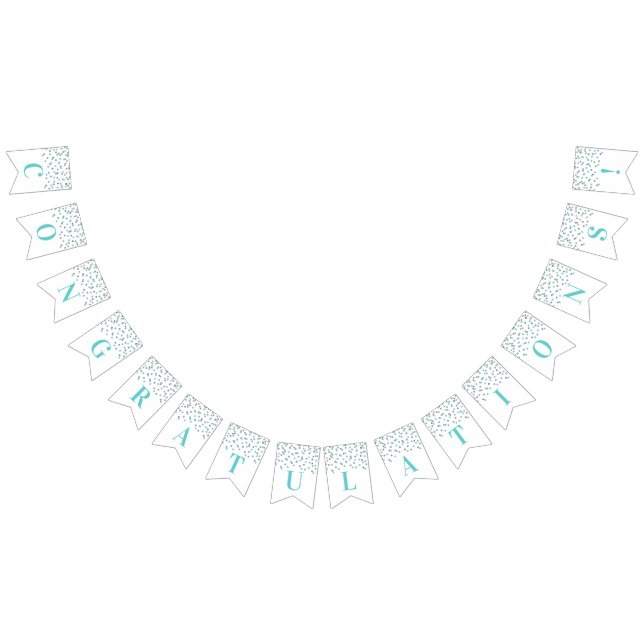 Glückwunsch-Fahnehellblauer silberner Confetti Wimpelkette (Alle)