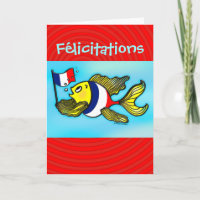 GLÜCKWUNSCH French Flag Fish funny greeting card