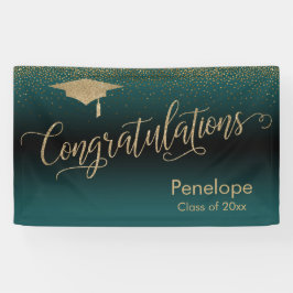Glückwunsch Gold Confetti Abschluss Aquamarin Banner