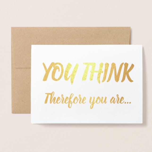 Glückwunsch Gold Foil Brush Sie denken Folienkarte (Vorderseite mit Umschlag)
