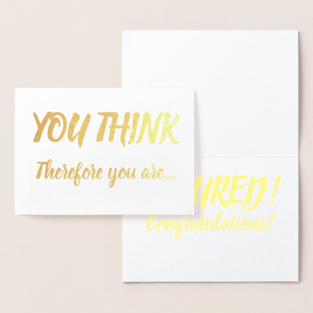 Glückwunsch Gold Foil Brush Sie denken Folienkarte (Anzeige)
