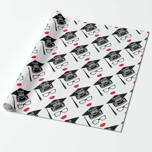 Glückwunsch grad 2018 Mädchen Geschenkpapier (Ungerollt)