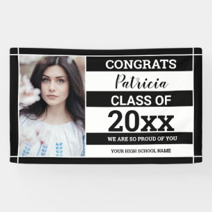 Glückwunsch Grad 2022 Foto Abschluss Schwarz-weiß Banner
