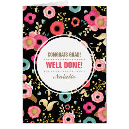 Glückwunsch Grad. Benutzerdefinierte florale Muste