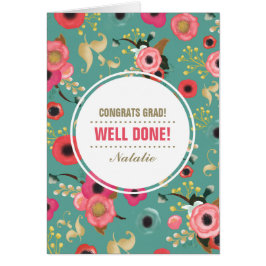 Glückwunsch Grad. Benutzerdefinierte florale Muste