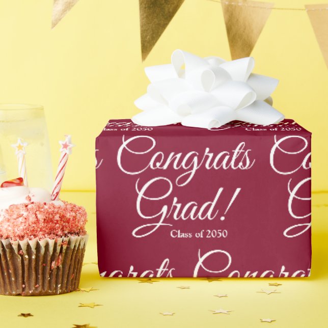 Glückwunsch grad benutzerdefinierte Jahrgangsschri Geschenkpapier (Geburtstagsparty)